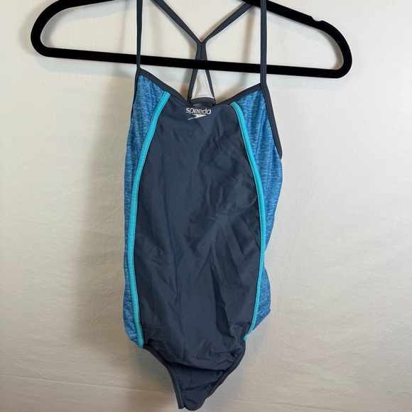Speedo Blue One-Piece Swimsuit Girls Size 14 - Picture 1 of 4